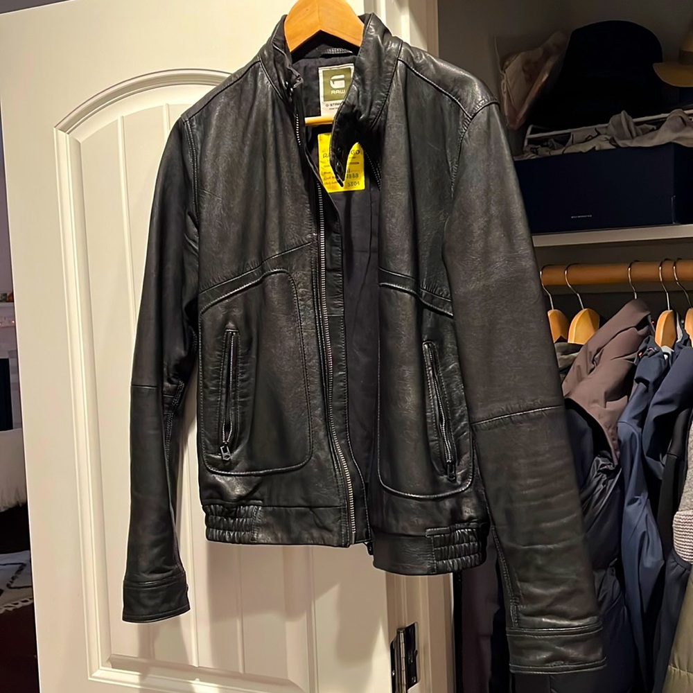 G-Star RAW leather jacket. Raw cargo line.